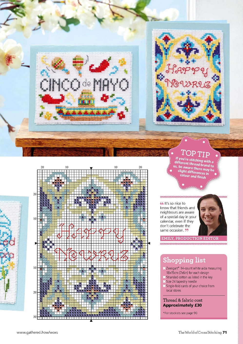 Идей для вышивания в журнале "The World of Cross Stitching №317 2022"