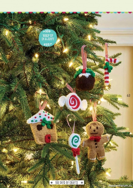 Вязаные проекты спицами в журнале «100 Days of Christmas Knits №26 2023»