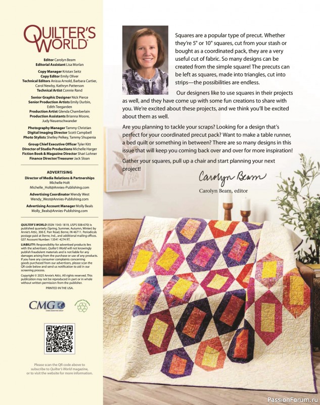Коллекция проектов для рукодельниц в журнале «Quilter’s World Special - Perfectly Precut 2025»