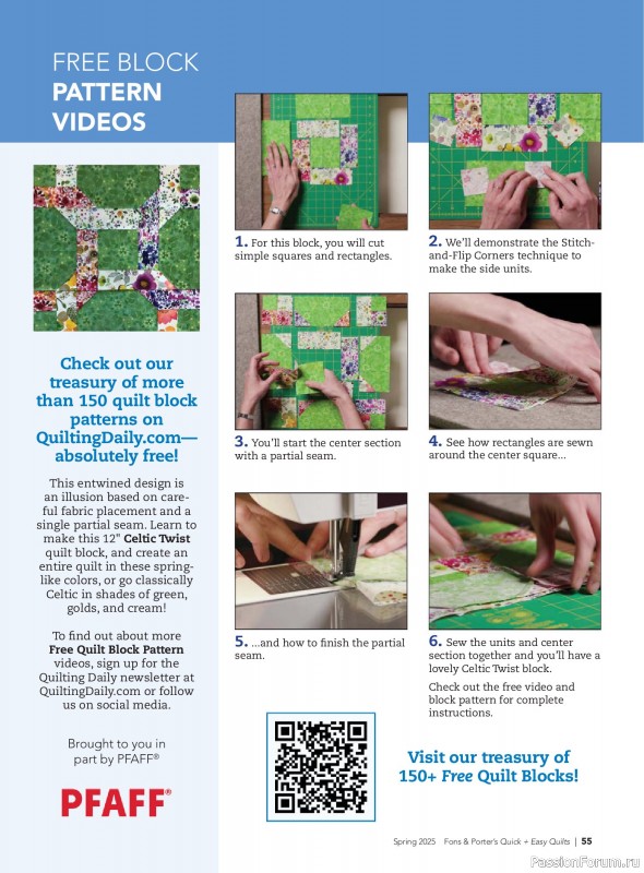 Коллекция проектов для рукодельниц в журнале «Quick+Easy Quilts - Spring 2025»