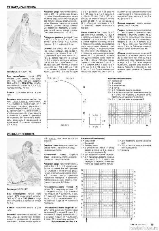 Вязаные модели в журнале «Verena №1 2023»