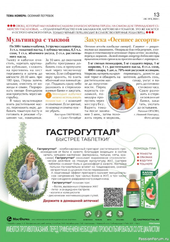 Коллекция кулинарных рецептов в журнале «Наша кухня №9 2024»