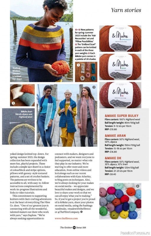 Вязаные проекты спицами в журнале «The Knitter №188 2023»