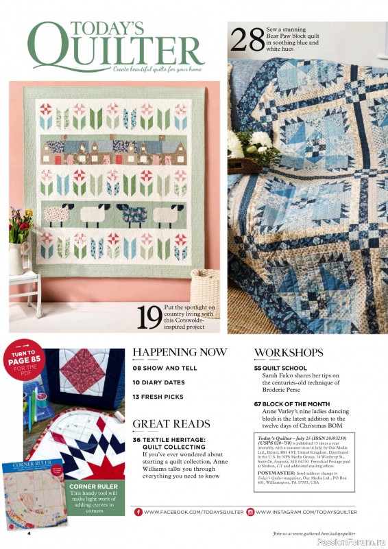 Коллекция проектов для рукодельниц в журнале «Todays Quilter №128 2025»