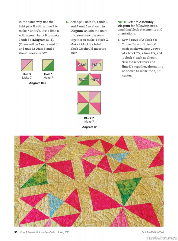Коллекция проектов для рукодельниц в журнале «Quick+Easy Quilts - Spring 2025»