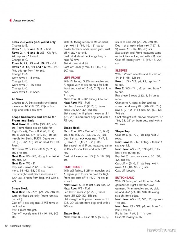 Вязаные модели спицами в журнале «Australian Knitting Vol.17 №1 2025»