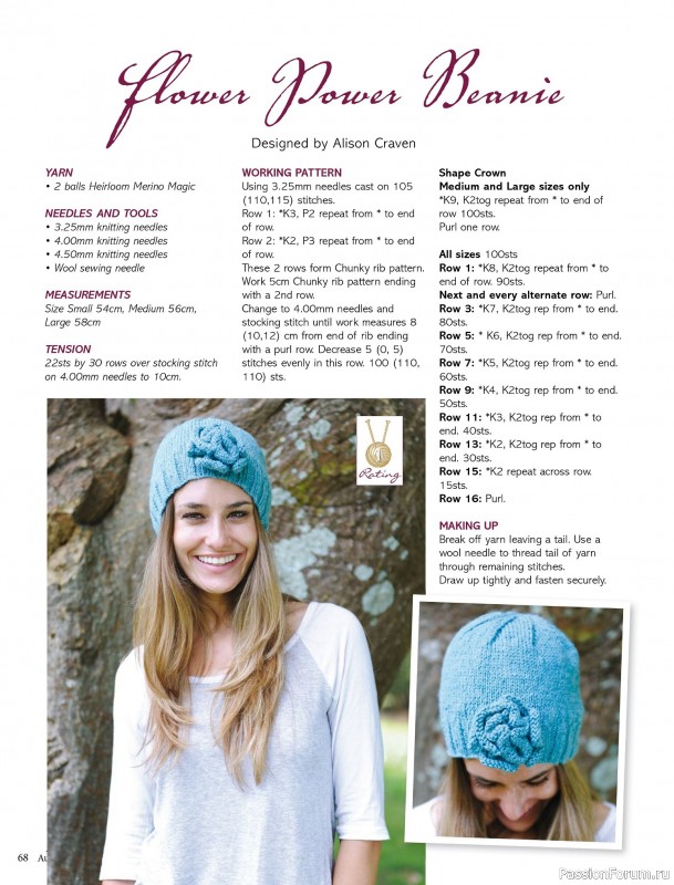 Вязаные модели спицами в журнале «Australian Knitting Vol.17 №1 2025»
