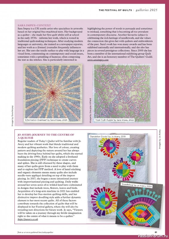 Коллекция проектов для рукодельниц в журнале «Todays Quilter №126 2025»