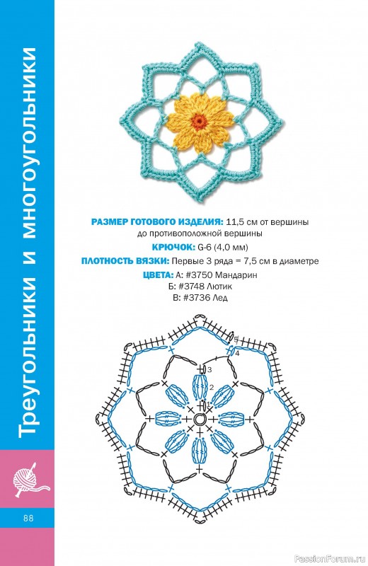 Коллекция мотивов крючком в книге «Бабушкины квадраты»