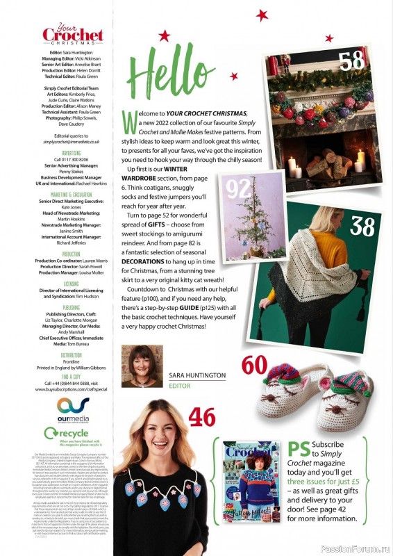 Вязаные проекты крючком в журнале «Your Crochet Christmas - 2022»