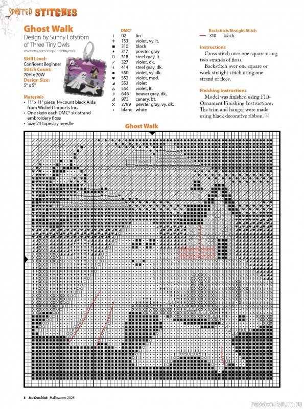 Коллекция вышивки в журнале «Just CrossStitch - Halloween 2025»