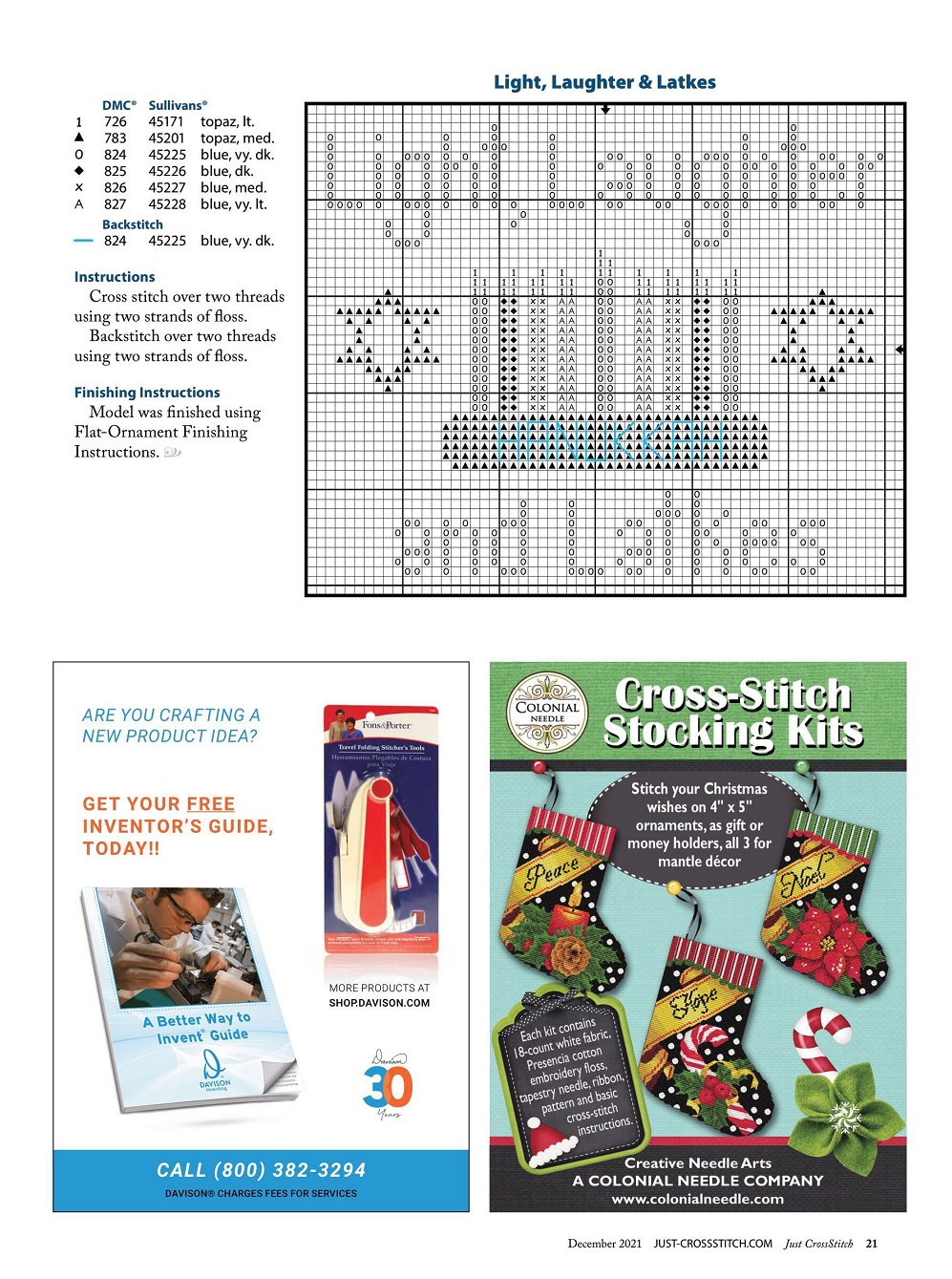 Журнал "Just CrossStitch - December" 2021