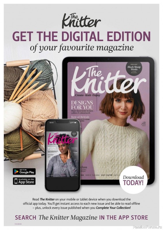 Вязаные проекты спицами в журнале «The Knitter №188 2023»