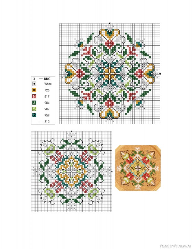 Коллекция вышивки в книге «Cross-Stitch Mandalas»