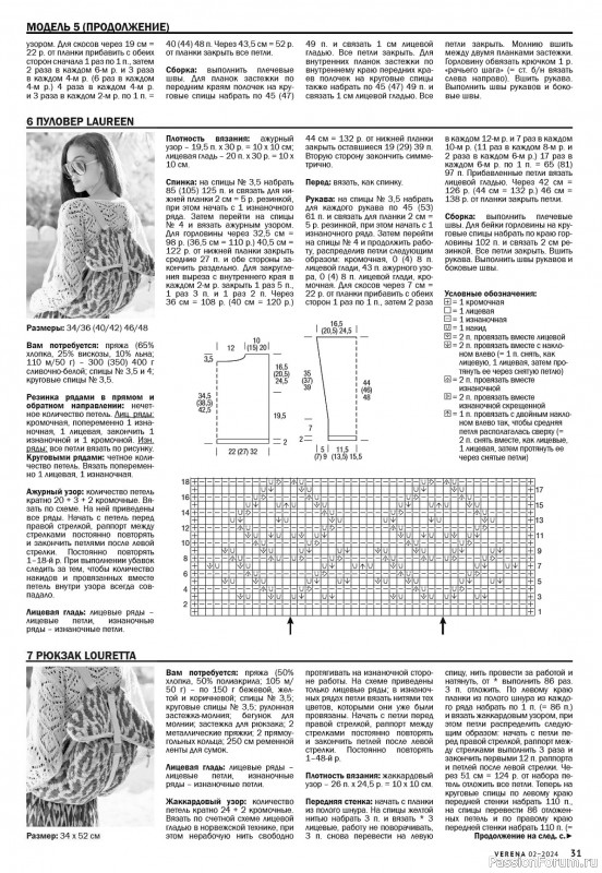 Вязаные модели в журнале «Verena №2 2024»