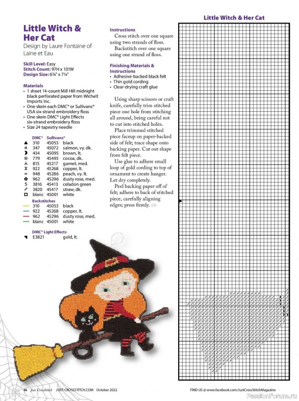 Коллекция вышивки в журнале «Just CrossStitch - October 2022»