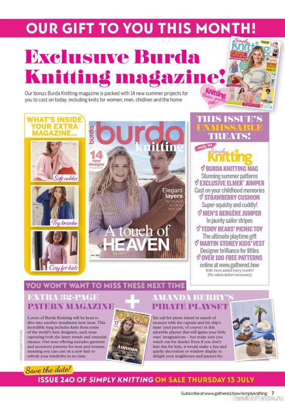 Вязаные проекты спицами в журнале «Simply Knitting №239 2023»