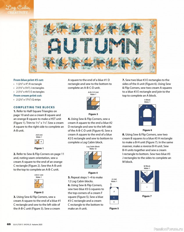 Коллекция проектов для рукодельниц в журнале «Quilter's World - Autumn 2025»