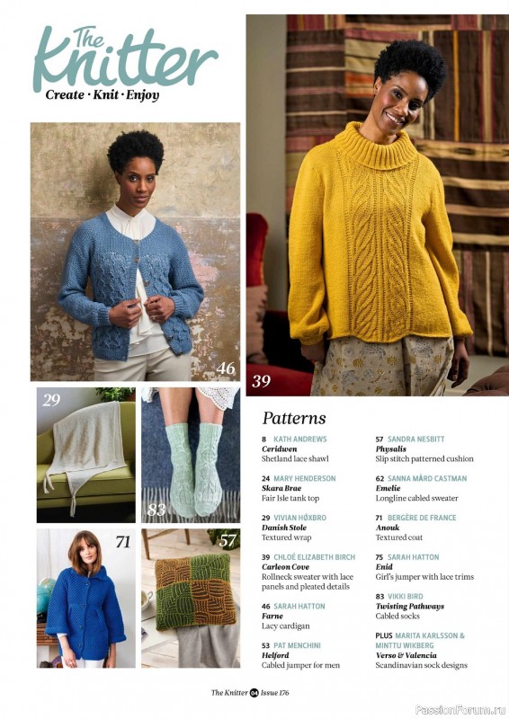 Вязаные модели спицами в журнале «The Knitter №176 2022»