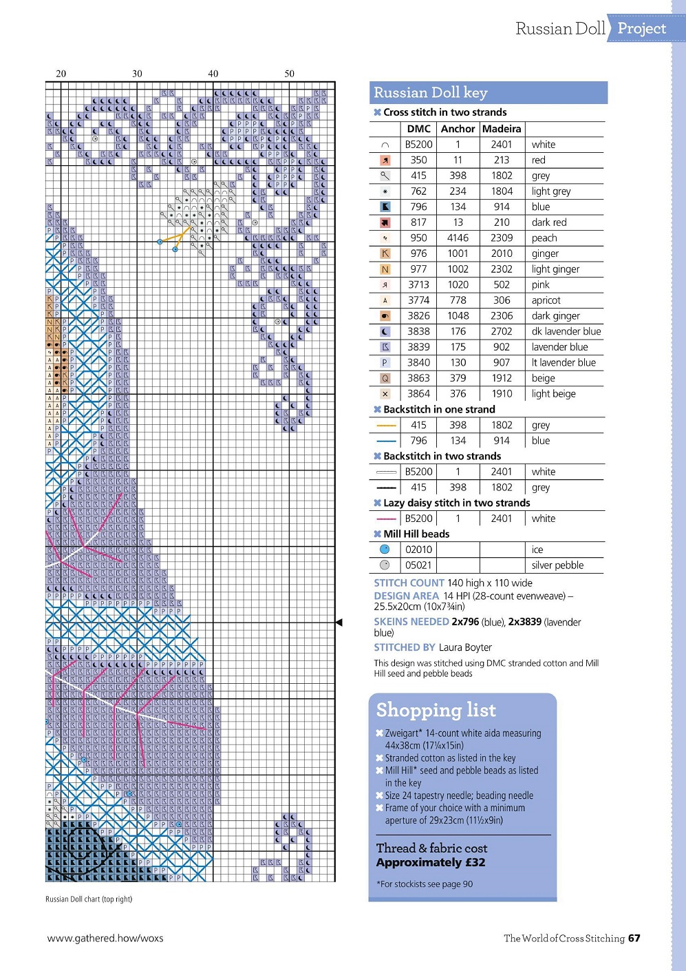 Для любителей вышивания крестом журнал "The World of Cross Stitching" №315 2021