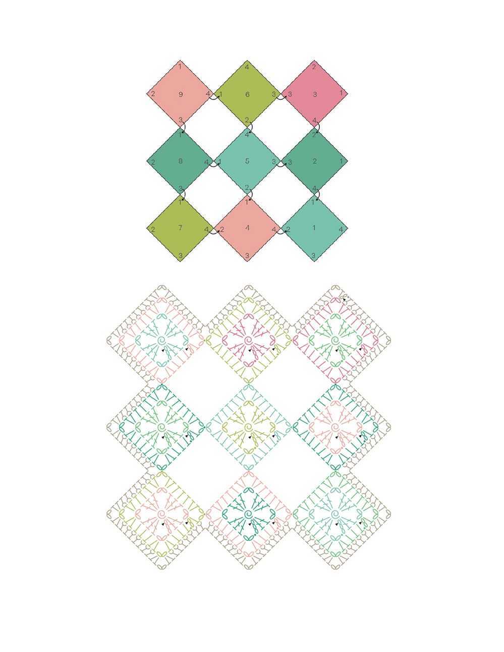 Коллекция проектов крючком в книге &laquo;100 Crochet Tiles&raquo;