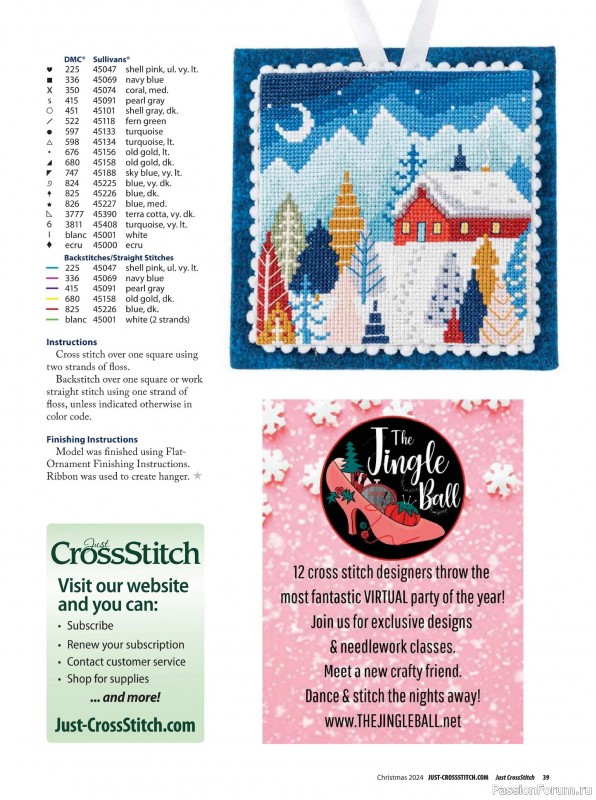 Коллекция вышивки в журнале «Just Cross Stitch - Christmas 2024»