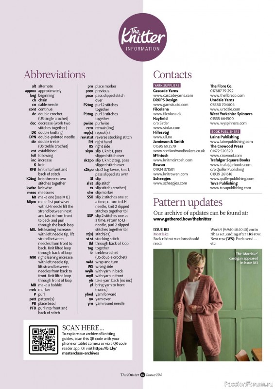Вязаные проекты спицами в журнале «The Knitter №194 2023»