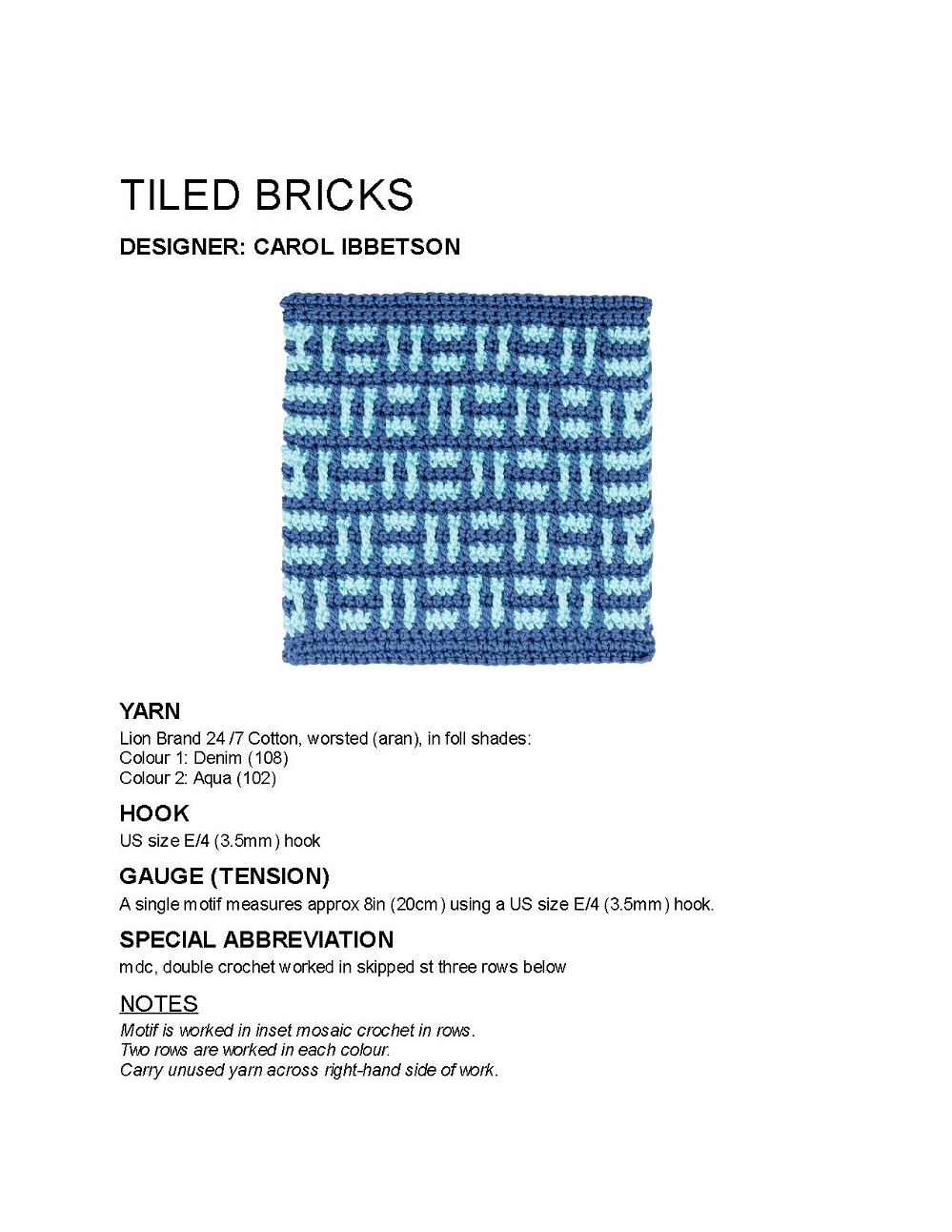 Коллекция проектов крючком в книге &laquo;100 Crochet Tiles&raquo;