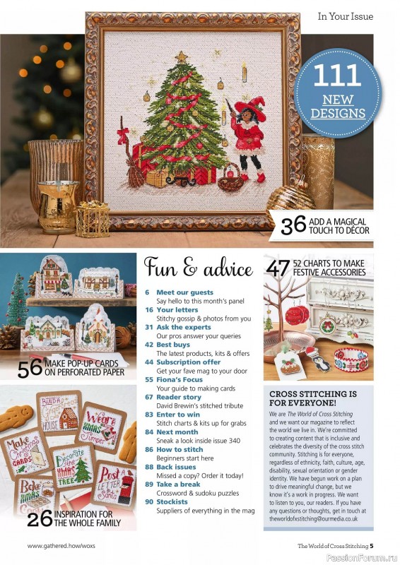 Коллекция вышивки в журнале «The World of Cross Stitching №339 2023»