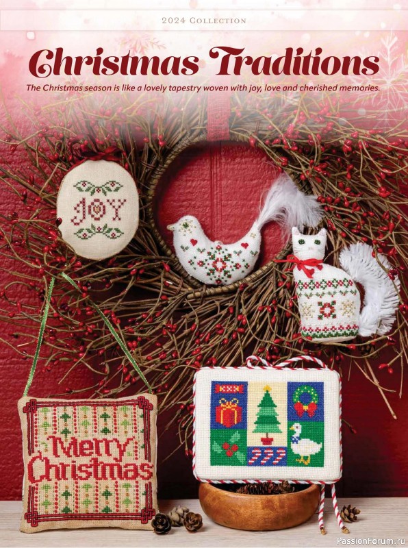 Коллекция вышивки в журнале «Just Cross Stitch - Christmas 2024»
