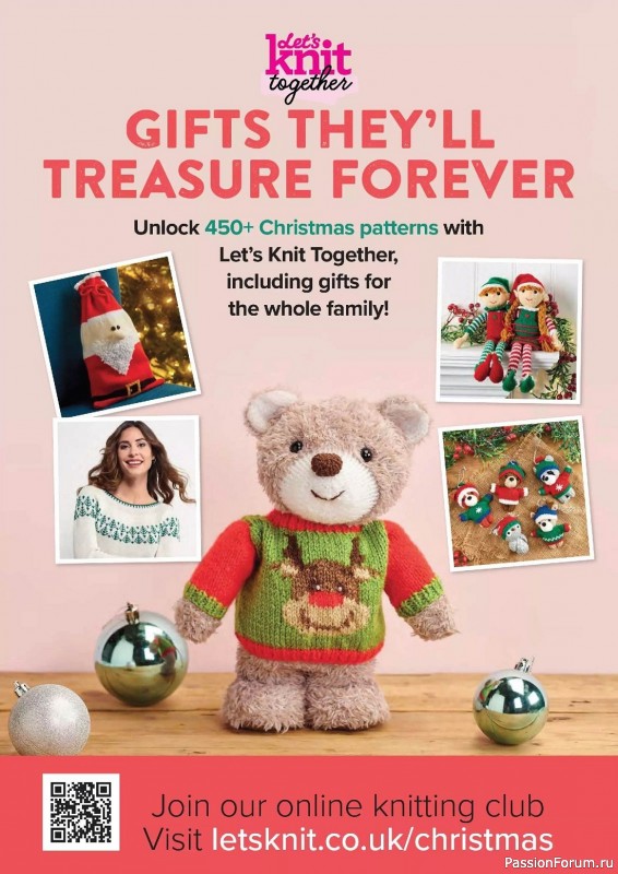 Вязаные проекты спицами в журнале «100 Days of Christmas Knits №26 2023»