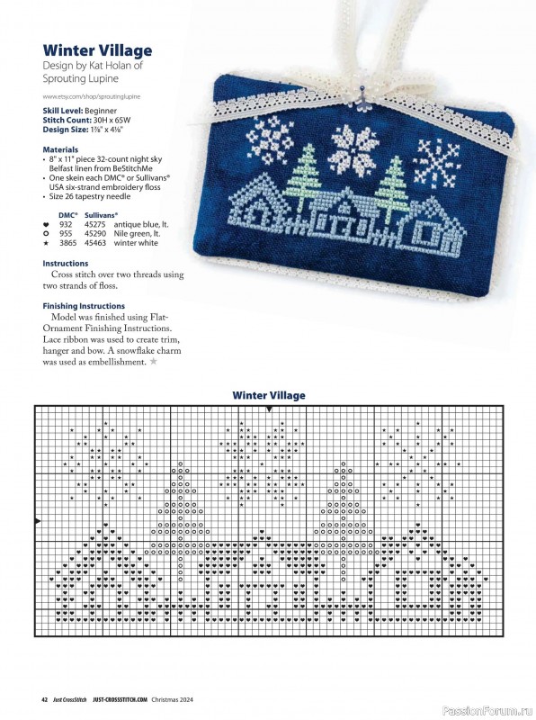 Коллекция вышивки в журнале «Just Cross Stitch - Christmas 2024»