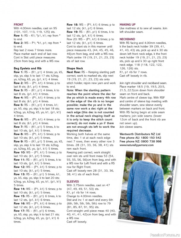 Вязаные модели спицами в журнале «Australian Knitting Vol.17 №1 2025»