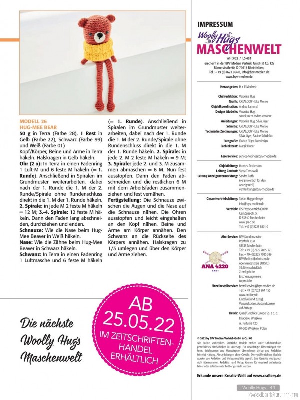 Коллекция проектов крючком и спицами в журнале «Woolly Hugs Maschenwelt №3 2022»