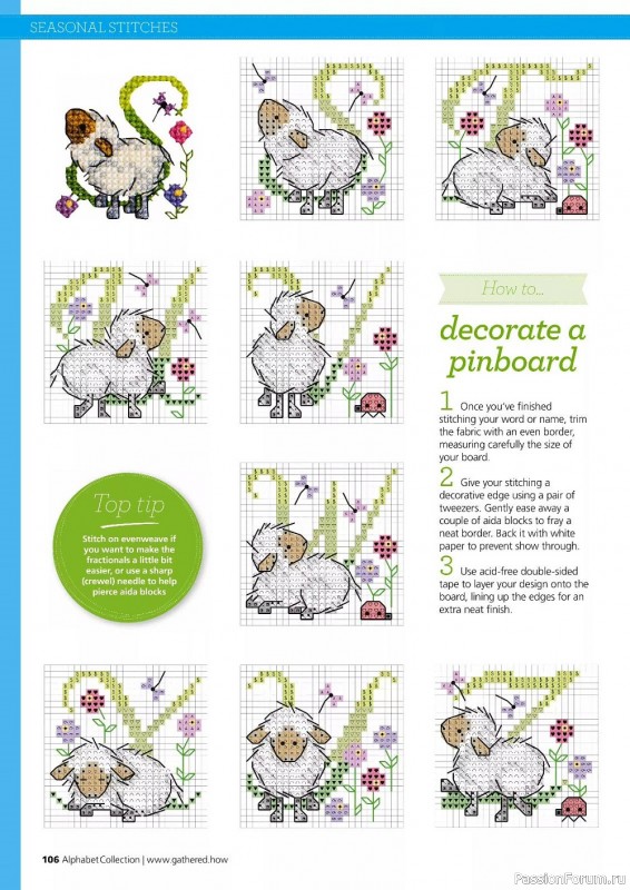 Коллекция вышивки в журнале «Cross Stitching Alphabet Collection 2022»