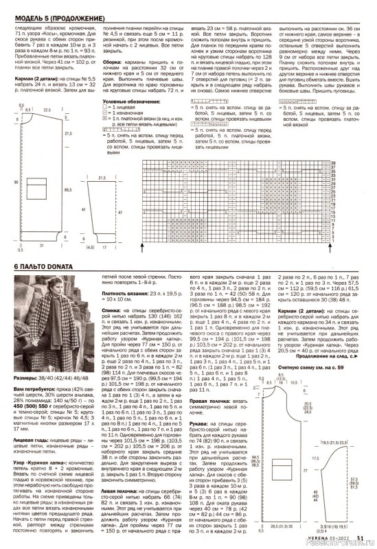 Вязаные модели в журнале «Verena №3 2022»
