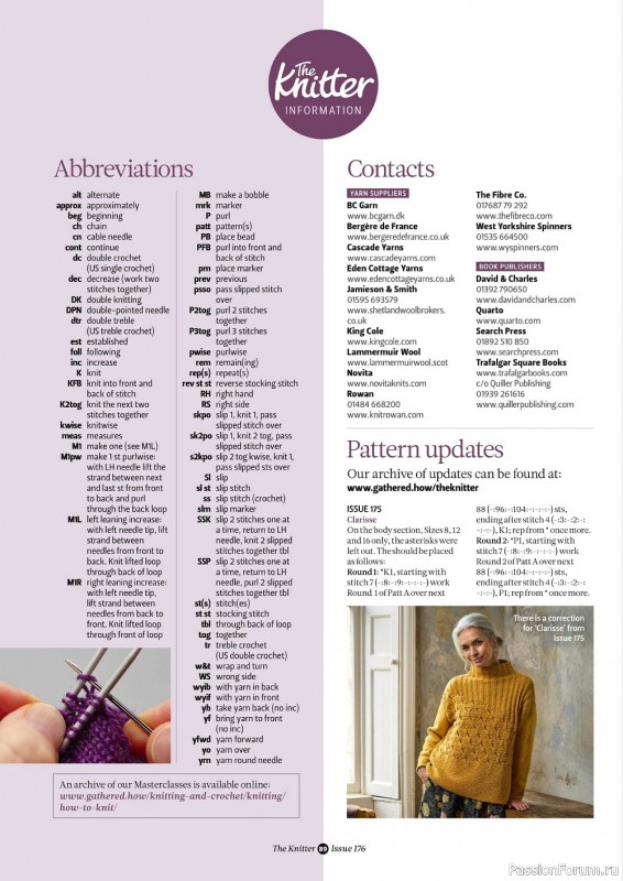 Вязаные модели спицами в журнале «The Knitter №176 2022»