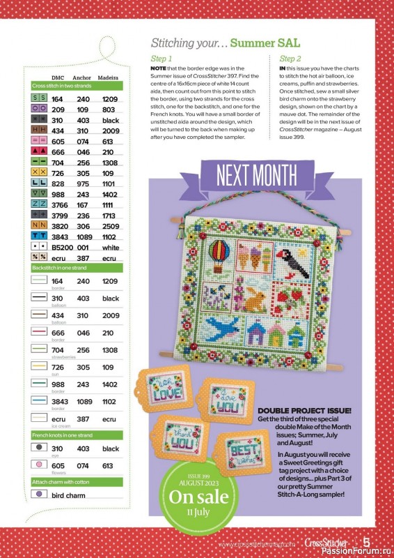 Коллекция вышивки в журнале «CrossStitcher №398 2023»