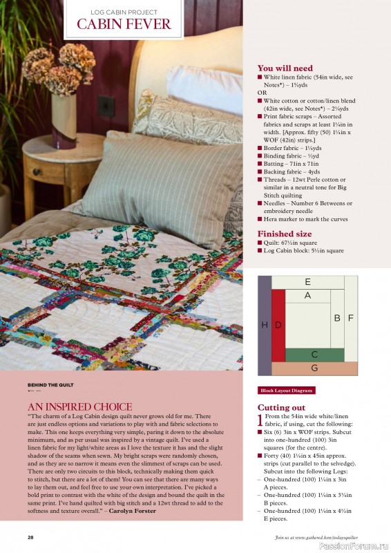 Коллекция проектов для рукодельниц в журнале «Todays Quilter №125 2025»