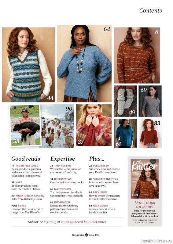 Вязаные проекты спицами в журнале «The Knitter №188 2023»