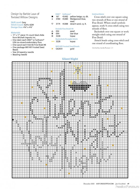 Коллекция вышивки в журнале «Just CrossStitch - December 2023»