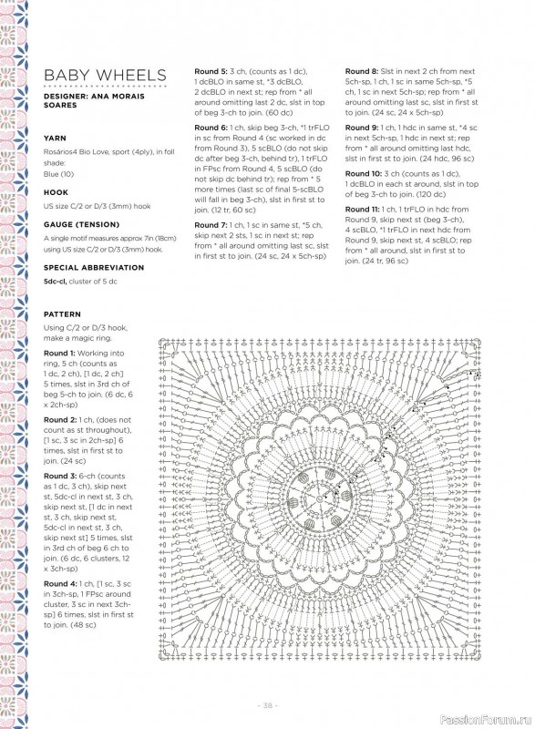 Вязаные проекты крючком в журнале «100 Crochet Tiles – 1st Edition 2023»