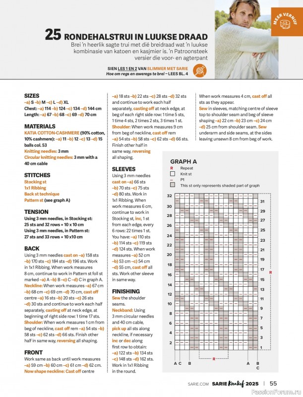 Вязаные модели спицами в журнале «SARIE Kreatief Magazine - 2025»