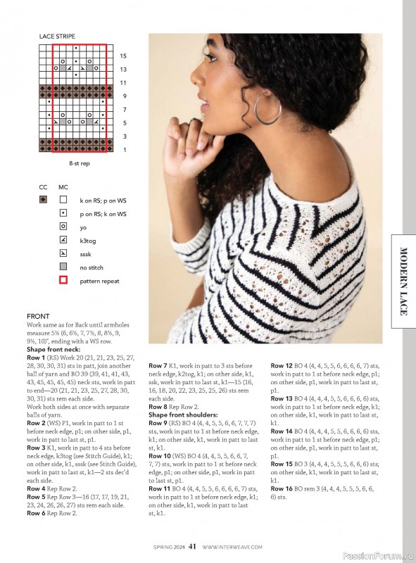 Вязаные модели в журнале «Interweave Knits - Spring 2024»