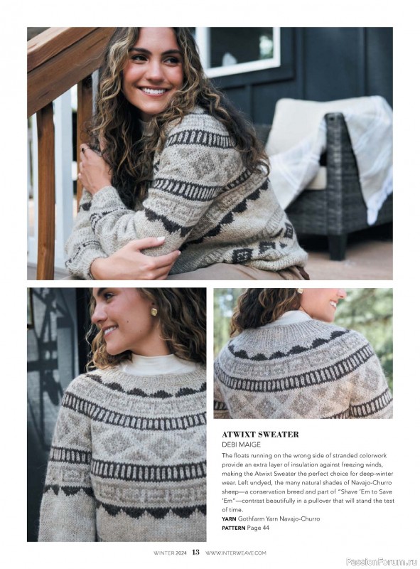 Вязаные модели в журнале «Interweave Knits - Winter 2024»