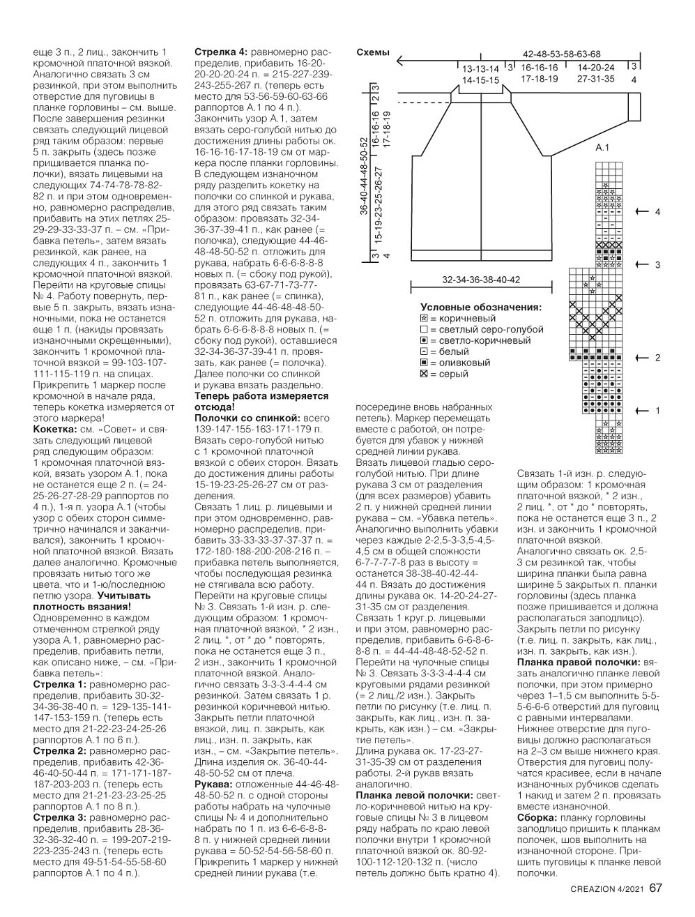 Модели спицами и крючком в журнале "Creazion" №4 2021
