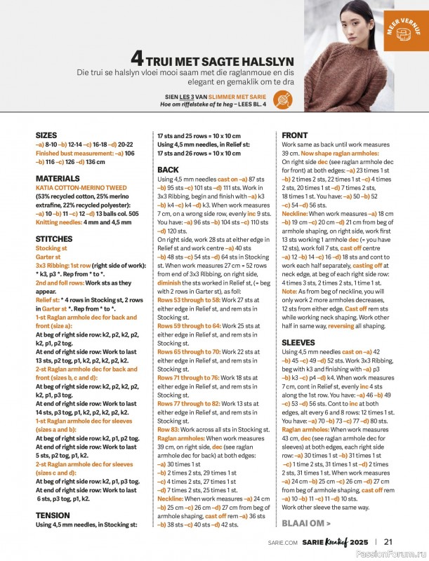 Вязаные модели спицами в журнале «SARIE Kreatief Magazine - 2025»
