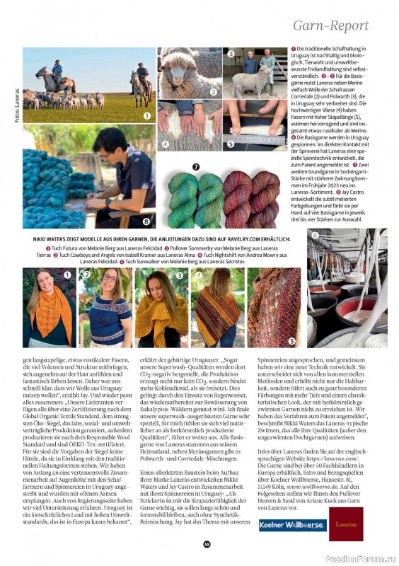 Вязаные модели спицами в журнале «The Knitter №63 2023 Germany»