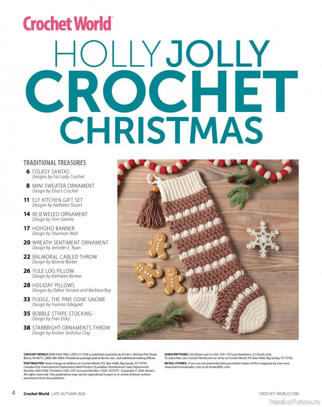 Вязаные проекты крючком в журнале «Crochet World - Late Autumn 2024»