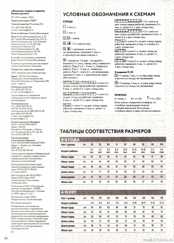 Вязаные модели для детей в журнале «Вяжем детям №1 2023»
